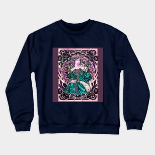 Vibrant Mucha Girl Crewneck Sweatshirt